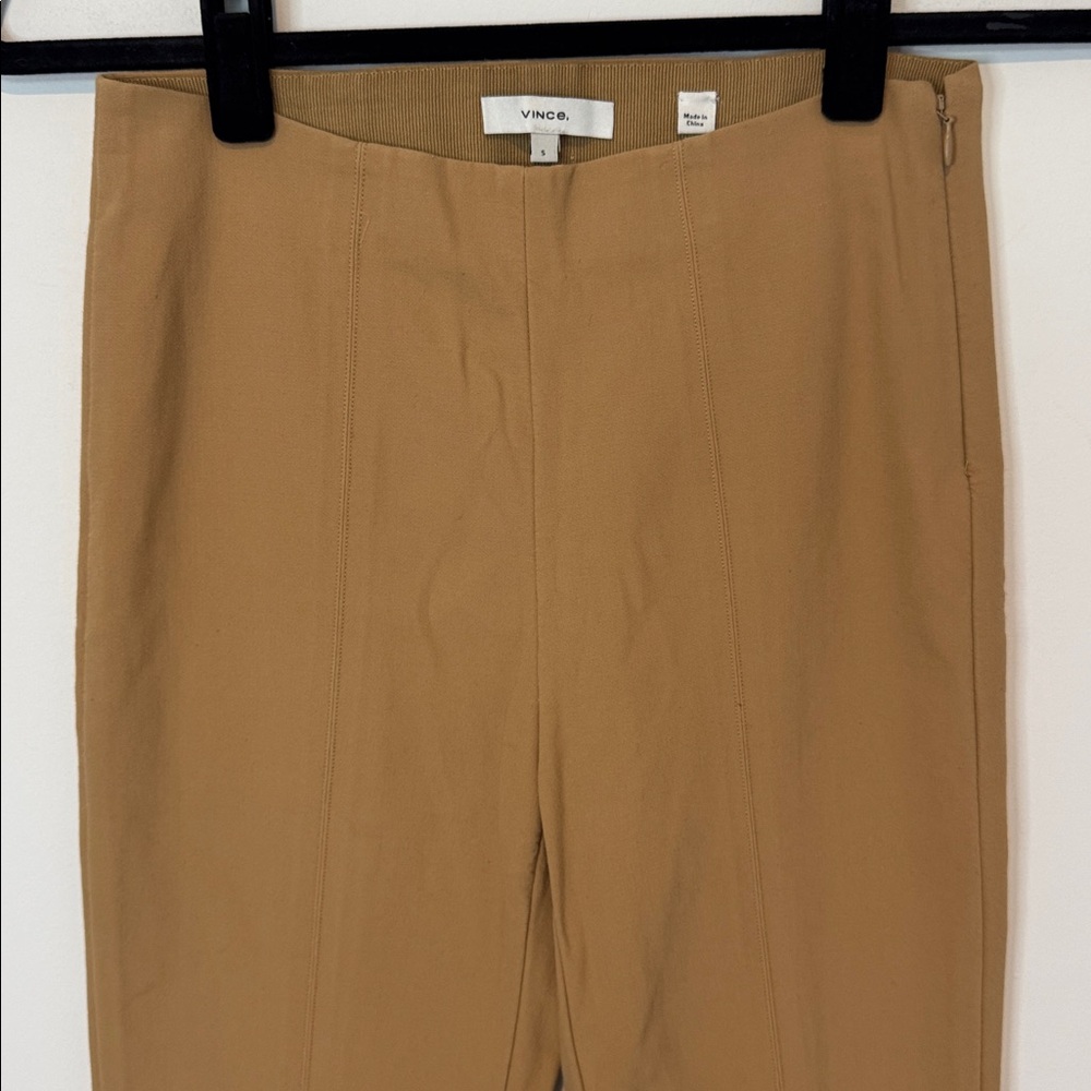 Vince Women's Italian Cotton-Blend Stitch-Front Seam Legging, Oak Wood - Size S - Picture 3 of 8